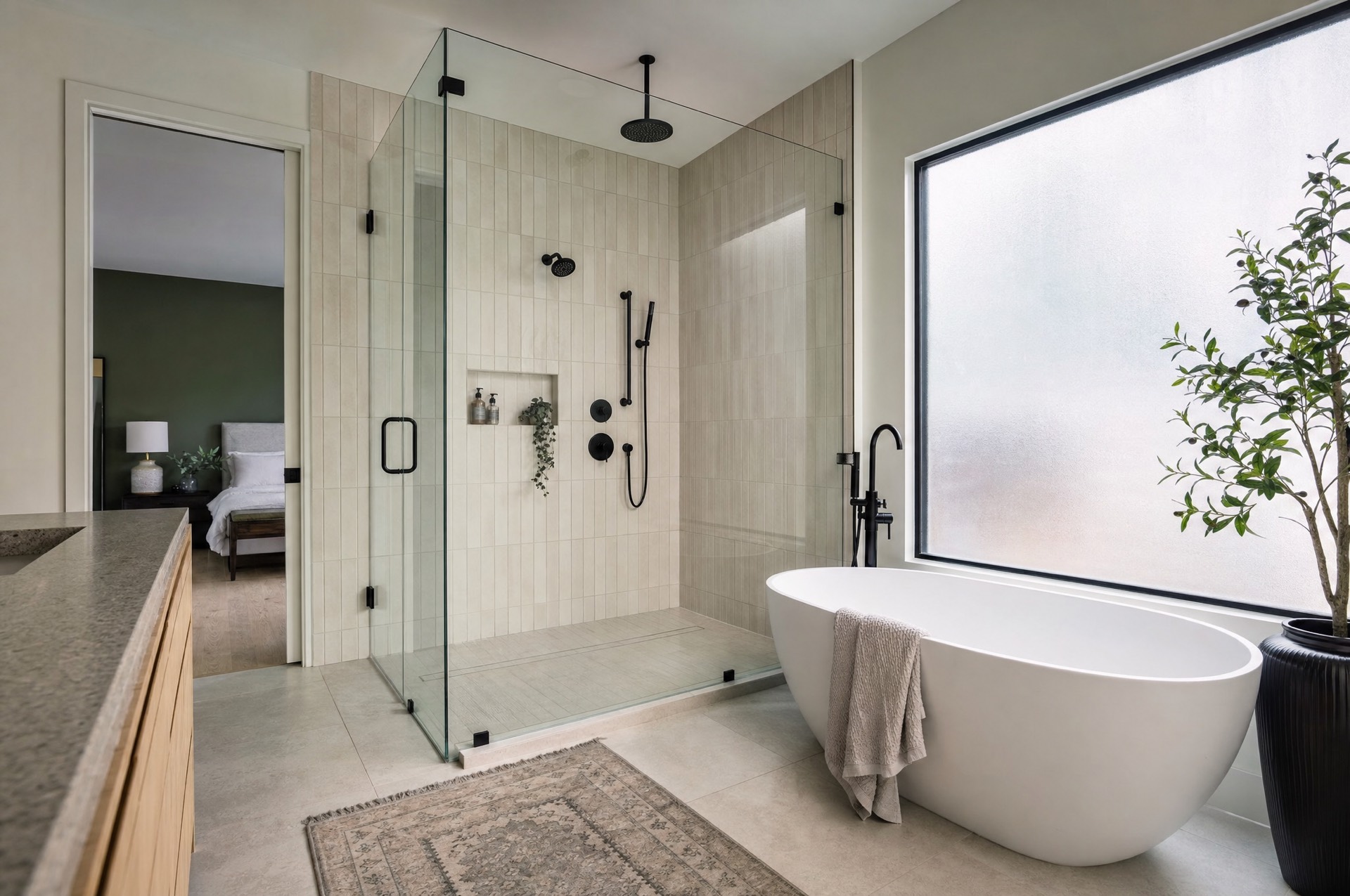 Featured project — Savage master bathroom walk-in tile shower